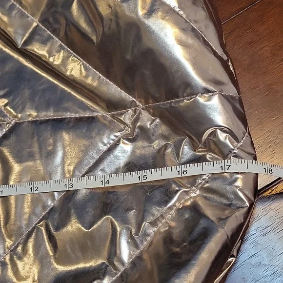 Victoria's Secret Shiny Silver Tote with Black Handles (NEW) - Picture 6 of 6